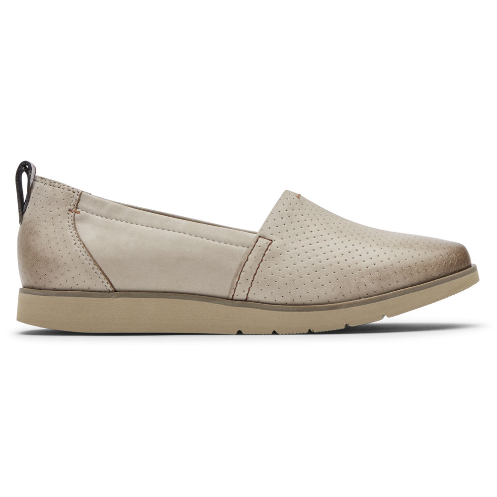 Rockport Womens Cobb Hill Laci - Slip-On Beige - YWI074395